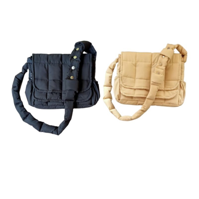 Túi đeo chéo SƯỜN HAI NẮP chần bông dainystore