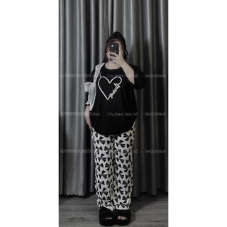 Bộ áo thun + quần suông bigsize ảnh thật
