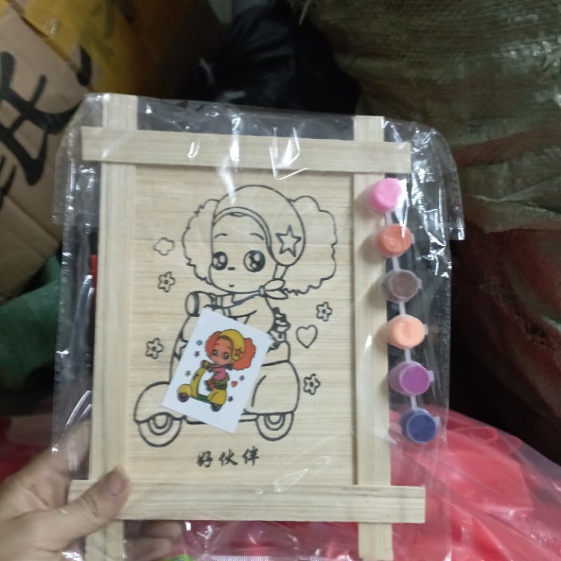 tranh gỗ tô k màu 17*20 cm
