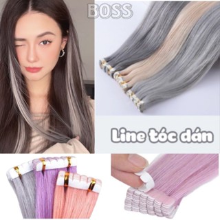 Line dán, tóc giả highlight, tóc dán nối line baby (line siêu mỏng), chiều dài tóc 55-60cm