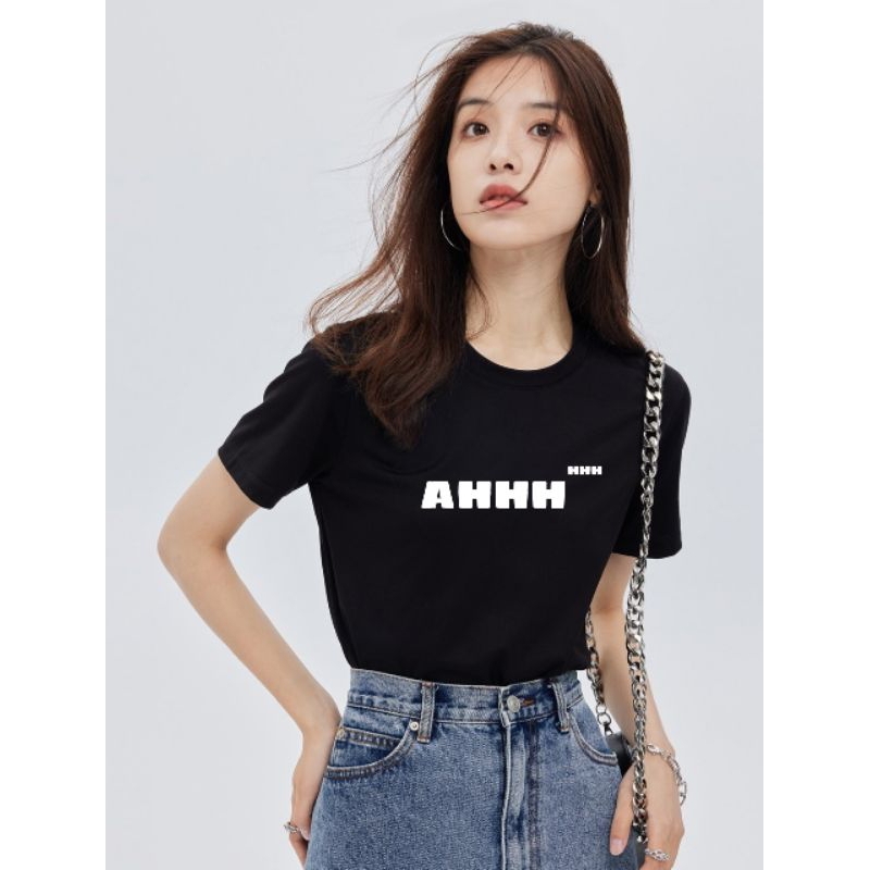 Áo thun nữ cổ tròn in chữ kiểu dáng basic hàng đẹp giá tốt chất cotton cao cấp dày dặn thoáng mát hot hit