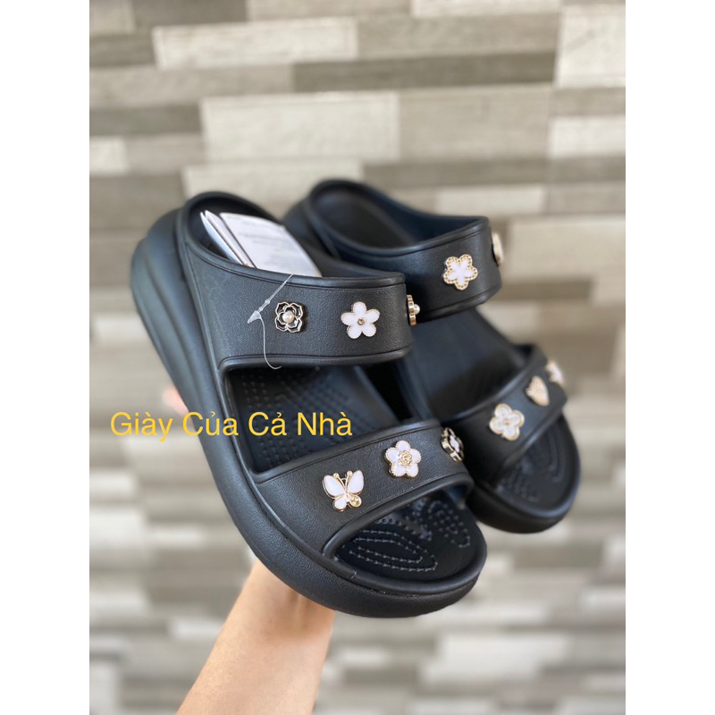 Dép lê Crush đế cao tặng 14 nút charm