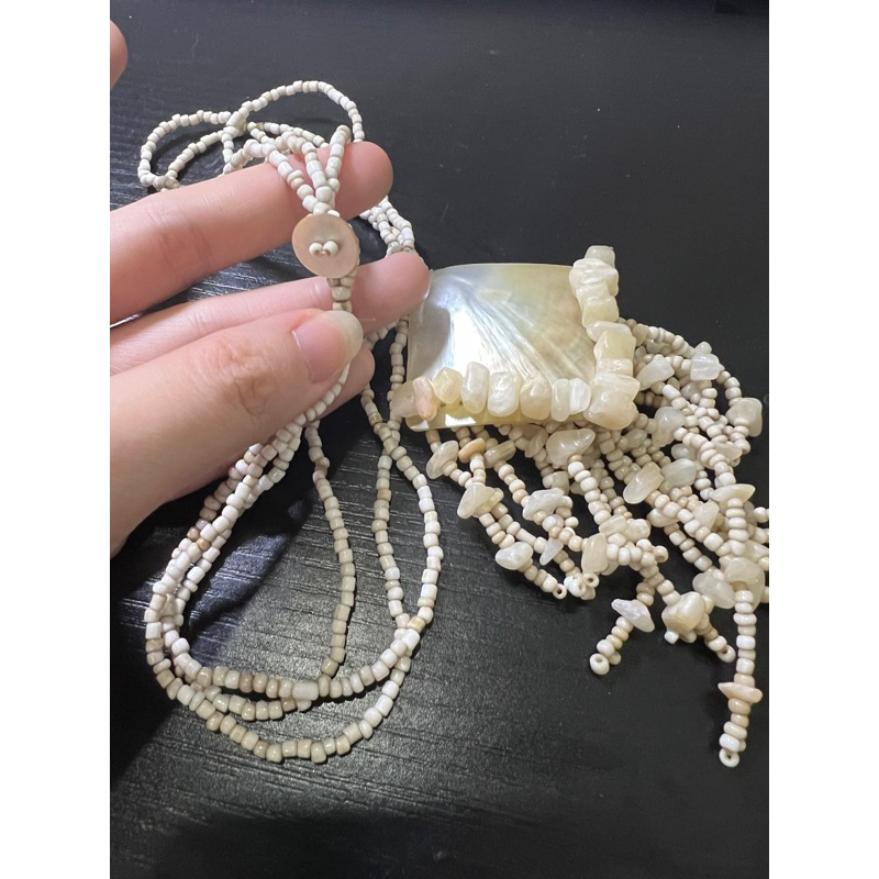 Thanh lý dây chuyền hạt cườm mix vỏ ốc handmade
