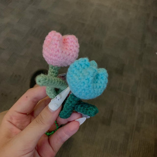 Móc Khoá Hoa Tulip Mini Bằng Len