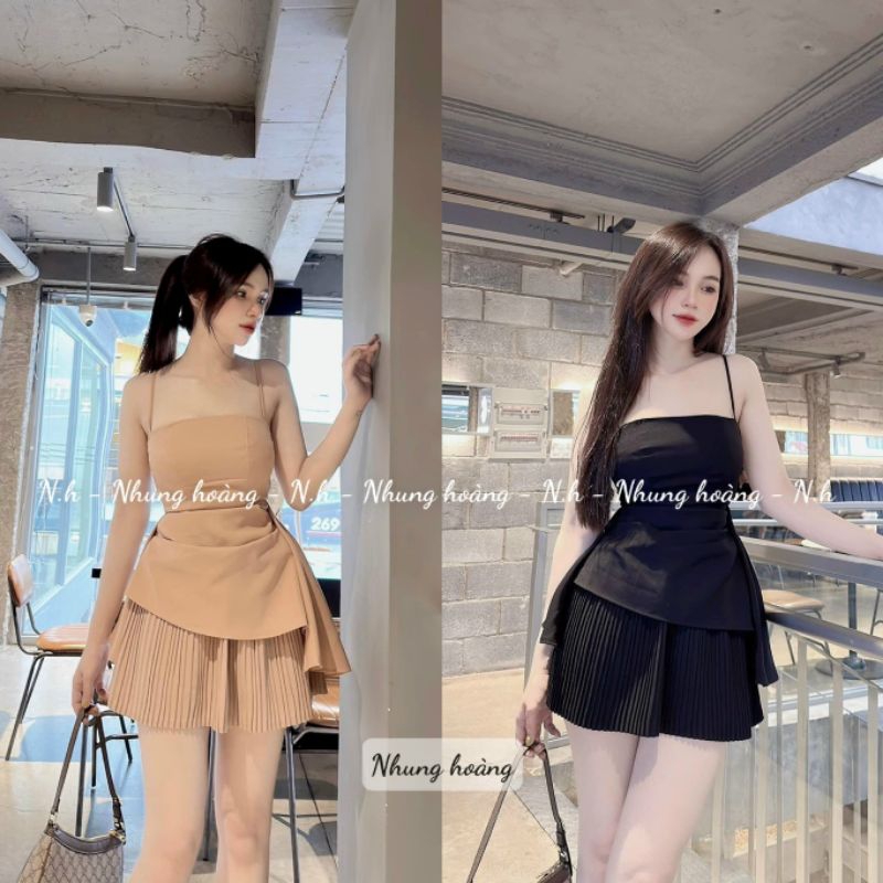 sét váy  tiểu thư chân váy xếp ly mặc đi chơi du lịch dạo phố | BigBuy360 - bigbuy360.vn