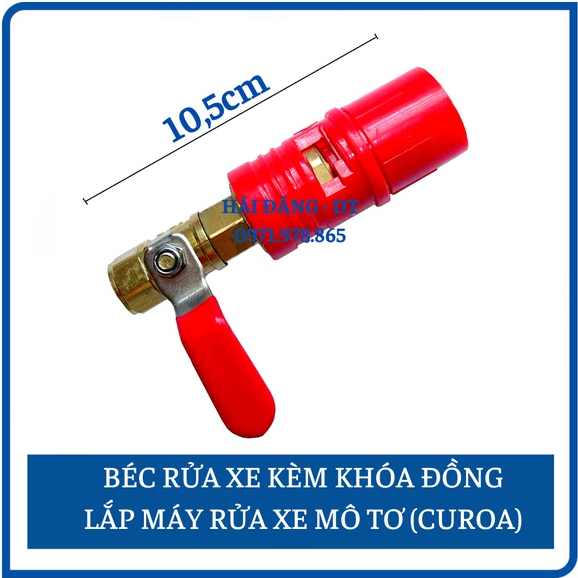 Béc rửa xe áp lực cao kèm khóa đồng lắp máy rửa xe curoa