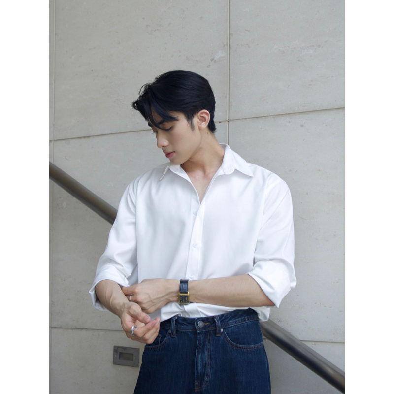 Áo sơ mi dài tay Robus dáng chuẩn chất cotton Hàn Basic shirt