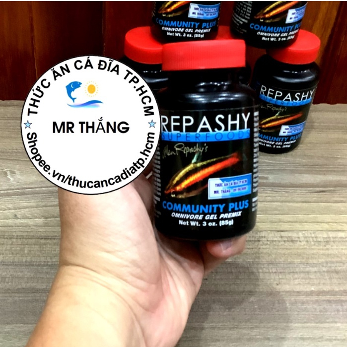 Repashy Super Foods Community Plus : Thức ăn Gel cho loài cá nước ngọt và động vật không xương sống ăn tạp.