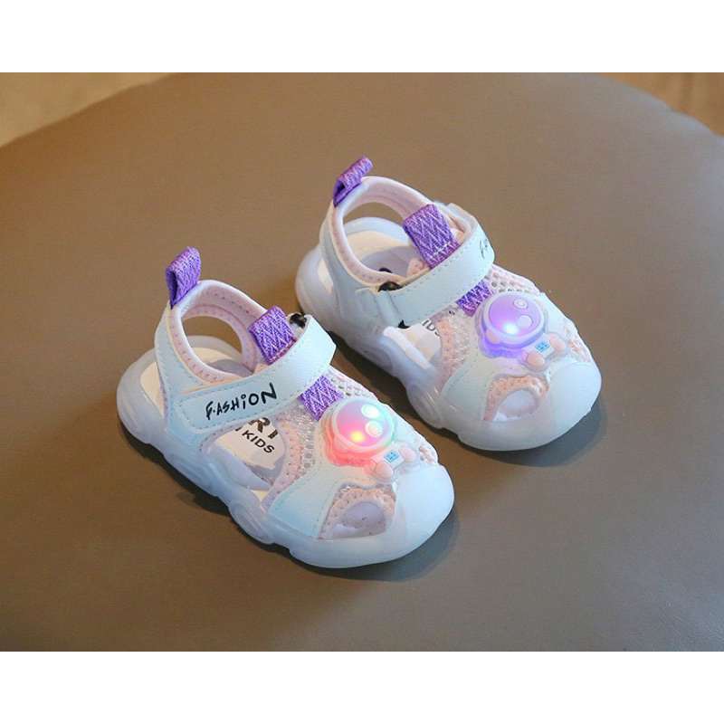 sandal bé trai dép rọ tập đi cho bé gái có đèn led vải thấm mồ hôi chống trượt êm chân hình người bé nào cũng mê z