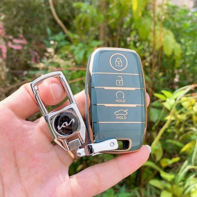 Ốp TPU dẻo xe các dòng xe KIA mẫu 4 nút TM: SELTOS, KIA SONET, SOLUTO,RONDO,...Bọc khóa xe ô tô  bảo vệ khóa,chống xước