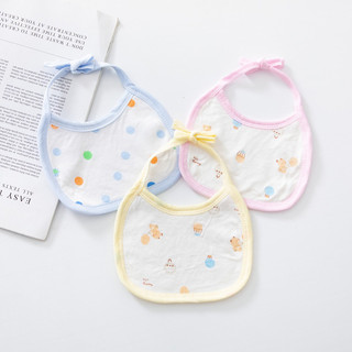 Yếm sơ sinh cotton cột dây 2 lớp cho bé