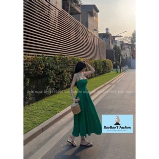 Đầm maxi xanh 2 dây gợi cảm nữ tính
