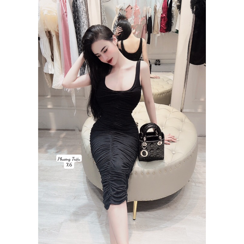 Đầm body thun nhún 0323