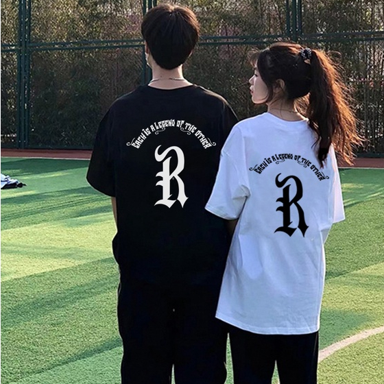 Suzzin Áo đôi áo form rộng nam nữ đẹp retro cotton ngắn tay oversize thời trang vintage đường phố Mỹ A2640