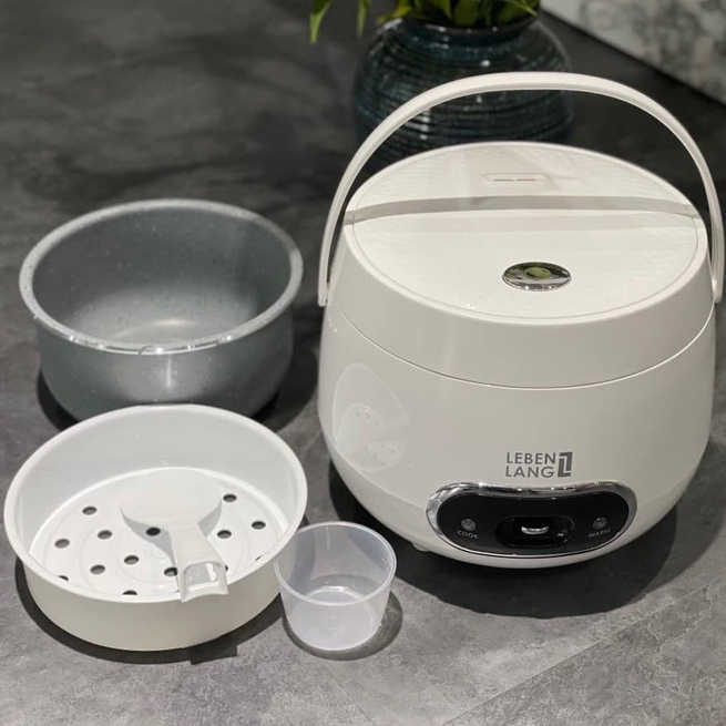 Nồi cơm điện mini Lebenlang LBL0589 dung tích 1200ml, công suất 500W, thiết kế đơn giản hiện đại - hàng chính hãng