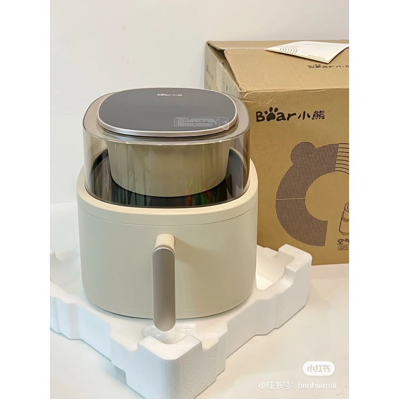 Nồi Chiên Không Dầu BEAR Dung Tích 6L Bản Điện Tử Có Thanh Đảo Bảo Hành 12 Tháng - Cáo Đeo Nơ