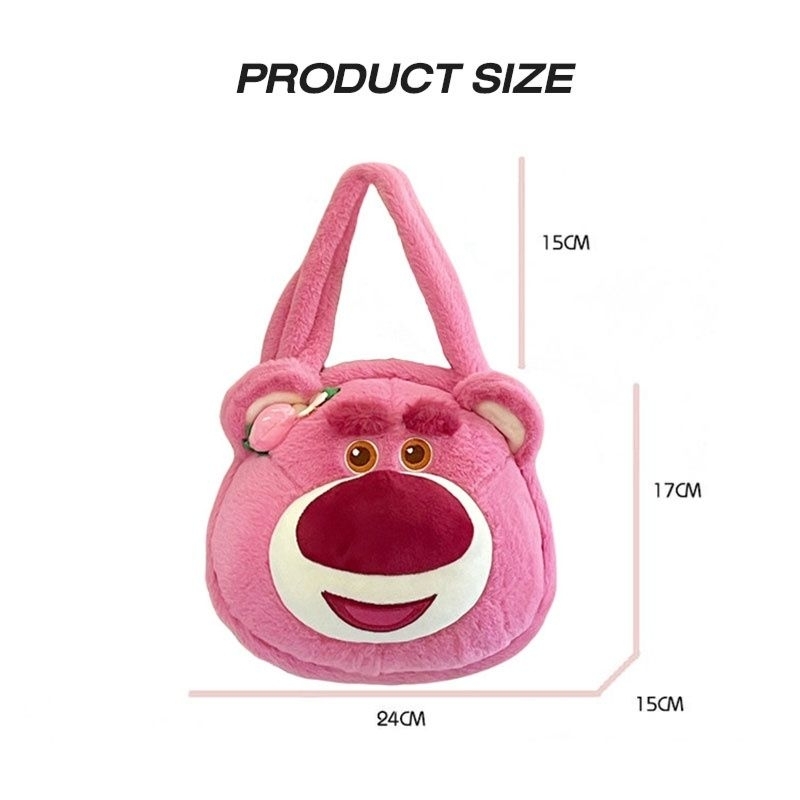 Túi Đeo Vai Gấu Hồng Lotso Size 30cm Siêu Dễ Thương, Siêu Cute Lông Mịn