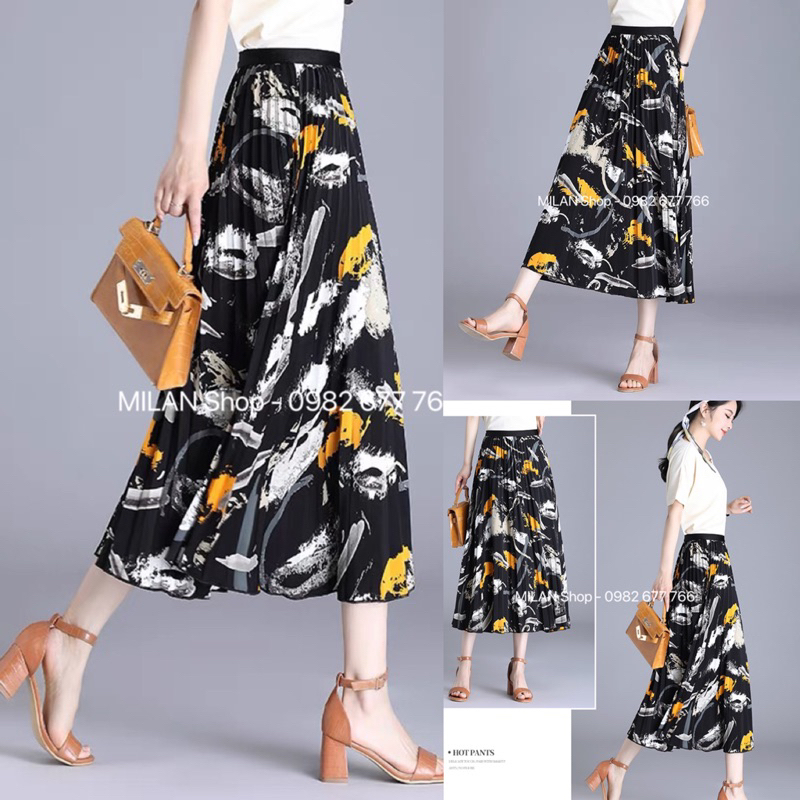 Chân váy dập ly nhiều hoạ tiết cute