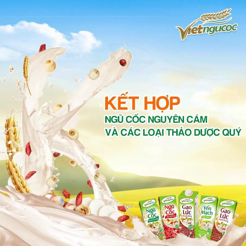 Lốc 4 Thức Uống Ngũ cốc ăn kiêng nước 180ml