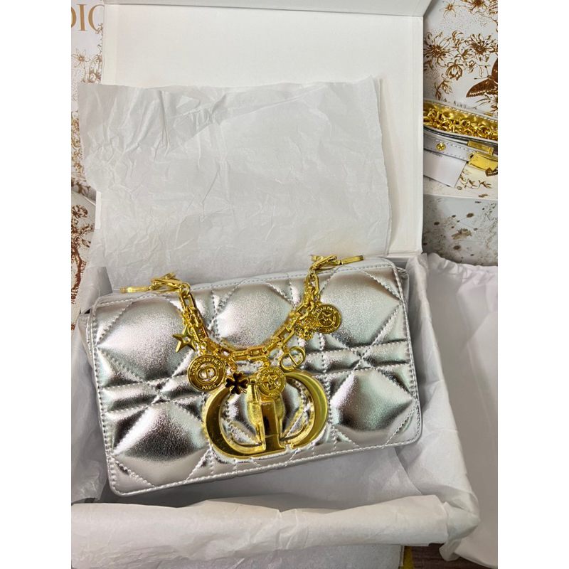 Túi Xách Dior Caro Bạc Vàng Size 20  -  By Anh Dinh Phuong