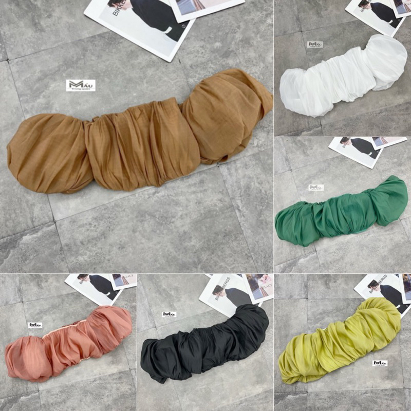 Áo tơ trễ vai crotop tay bồng