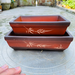 chậu gốm chữ nhật bộ 2 cái
