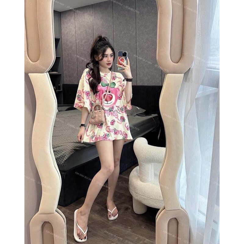 ÁO PHÔNG GẤU DÂU HỒNG