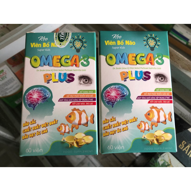 VIÊN BỔ NÃO SÁNG MẮT DẠNG KẸO OMEGA 3 BRAIN NOBEL PLUS 60 VIÊN