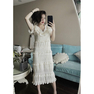 Váy nhăn nhũ cổ tim siu hot chuẩn Khánh Lê hàng QC L1