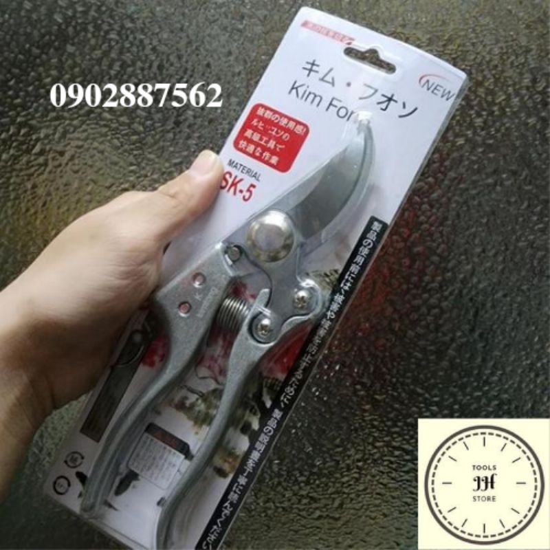 kéo cắt cành cây kimfong cán bạc japan thép SK5