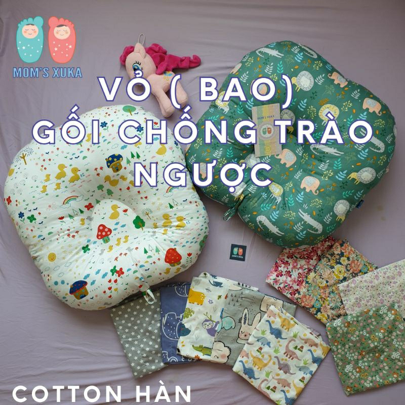 Vỏ (bao) gối chống trào ngược 70cm x 70cm dây kéo 1m dễ thay vỏ