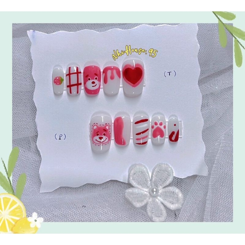 Nailbox thiết kế gấu dâu 🍓