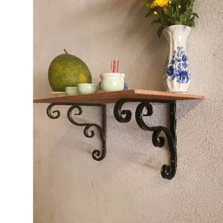 Bộ 2 cái ke đỡ bàn thờ - kệ treo tường nghệ thuật