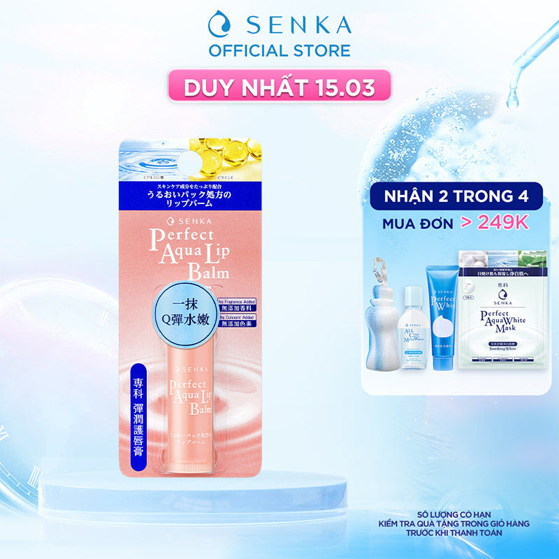 Son dưỡng môi cấp ẩm Senka Perfect Aqua Lip Balm 4.5g