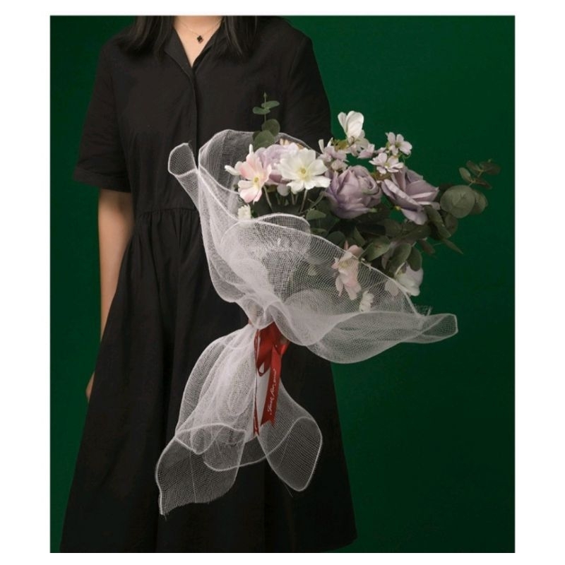 1 MÉT LƯỚI NHŨ CỨNG GÓI HOA, TRANG TRÍ CÂY THÔNG GIÁNG SINH