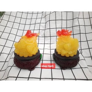 Tượng cóc thiềm thừ tượng tì hưu đế nâu xoay cao 15 cm