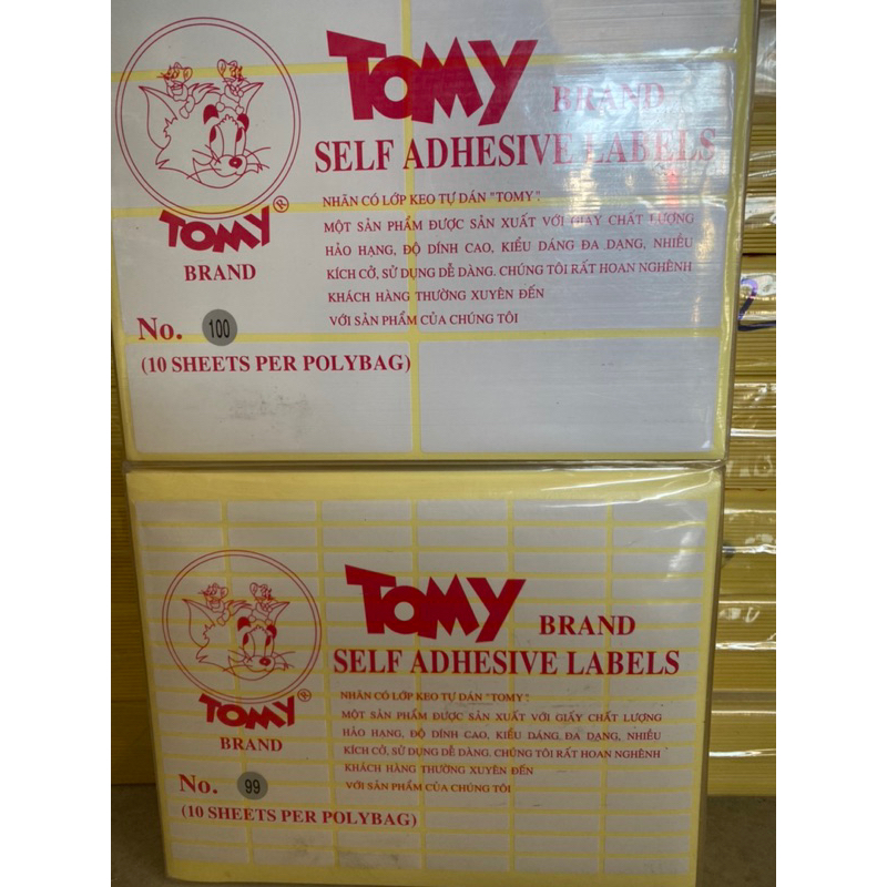 XẤP 1O TỜ Nhãn có lớp keo tự dán Tomy A5 99 100 101 102 103 104 105 106 107 108 109 110 111 112 Giấy decal in mã vạch