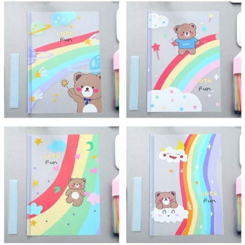 Kẹp Tài Liệu A4 Bìa File Nút Rút Gáy Hình Hoạt Hình Ngẫu Nhiên