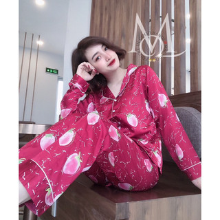 Bộ Đồ Nữ tay Dài Quần Dài lụa satin size dưới 60kg