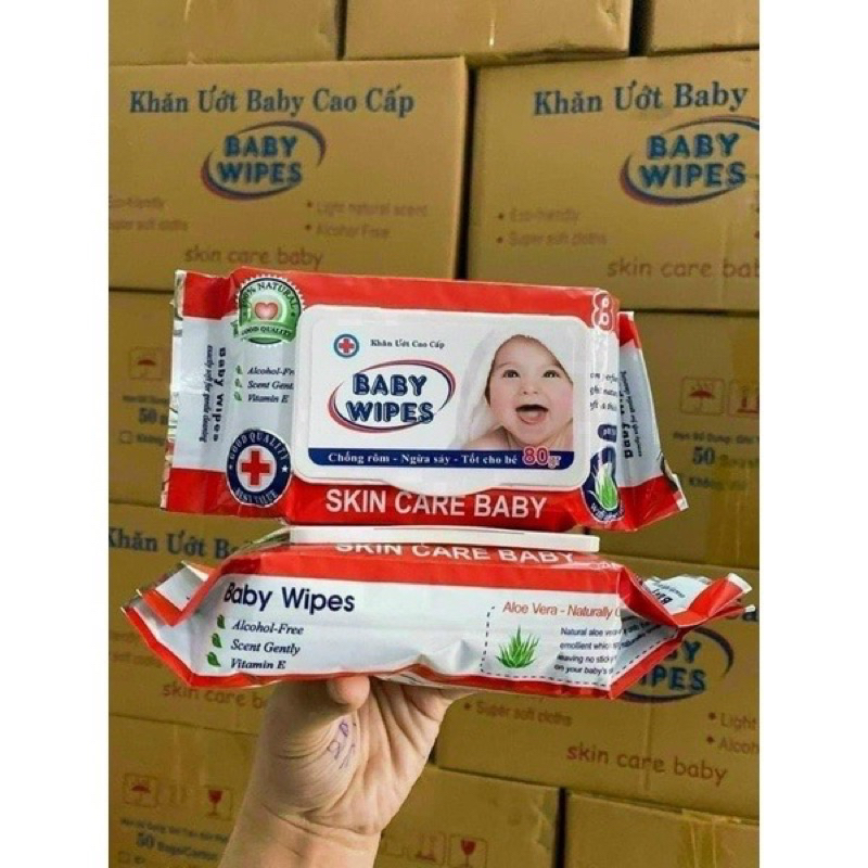 Thùng50 gói Khăn giấy ướt Baby Wipes