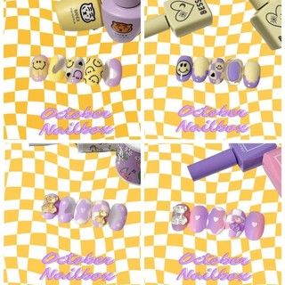 Móng úp, nailbox thiết kế dễ thương tông màu tím