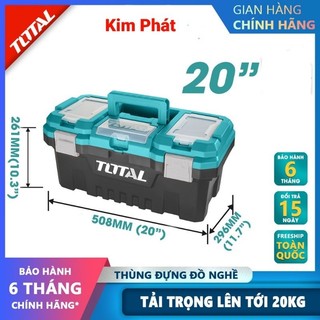 Thùng đựng đồ nghề total tpbx0202 | thùng đựng đồ nghề khóa inox tải trọng 20kg kích thước:508mm261mm