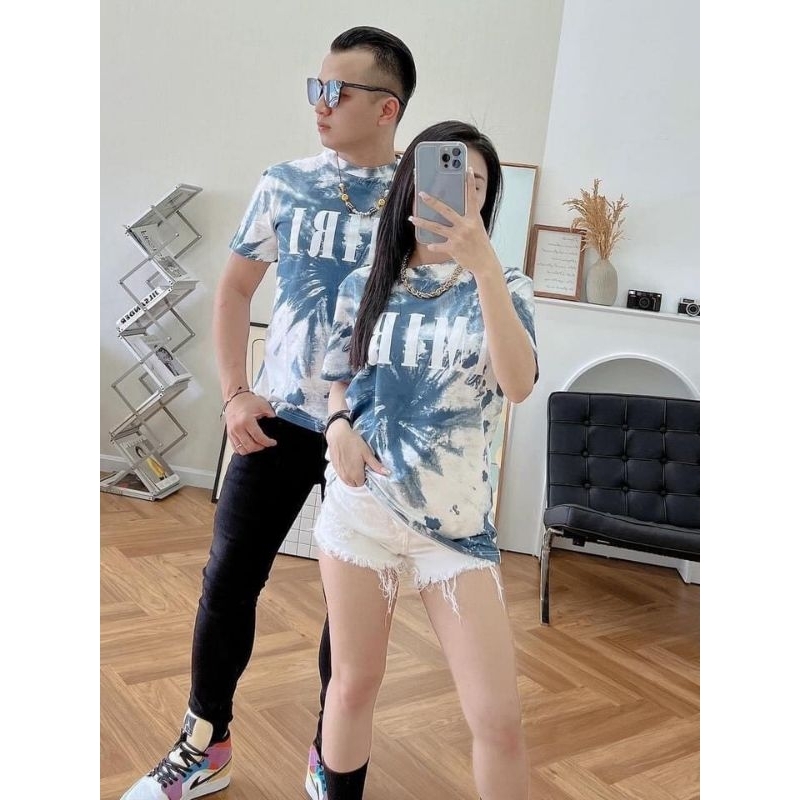 áo phông unisex - xanh loang