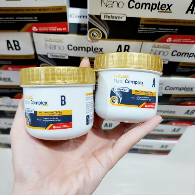 Kem duỗi tóc nhỏ tại nhà Lavox NaNo complex AB 150mlx2 siêu mềm mượt  công nghệ duỗi phủ bóng hàng chính hãng công ty.