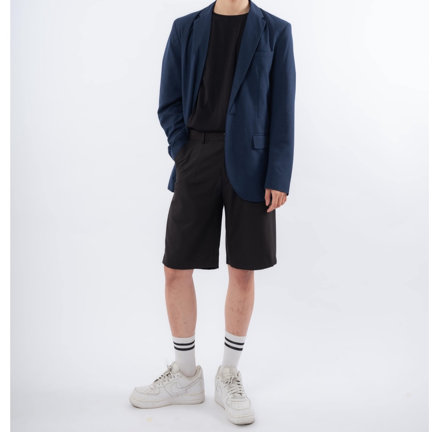 Áo blazer nam vest nam phong cách Hàn Quốc thời trang VÂU màu xanh đen 1 nút 2 lớp chuẩn form chất linen cotton mềm