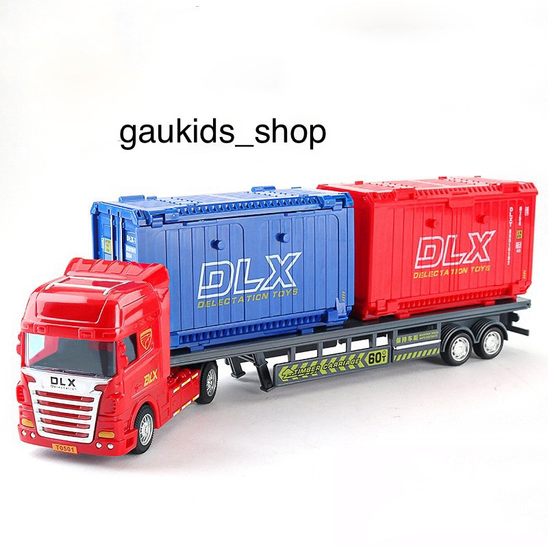 Đồ chơi mô hinh xe đầu kéo vận chuyển container gồm 2 cont 20 feet