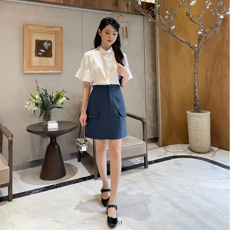 Perrin Skirt/ Chân váy đáp túi trang trí