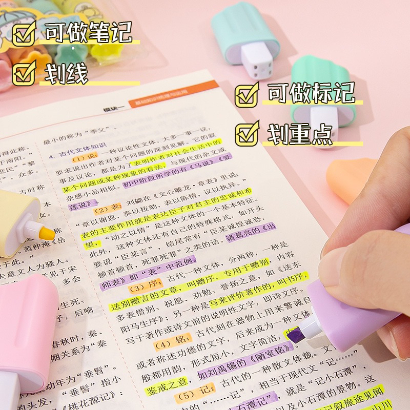 Bút highlight dễ thuong kèm túi 6 màu