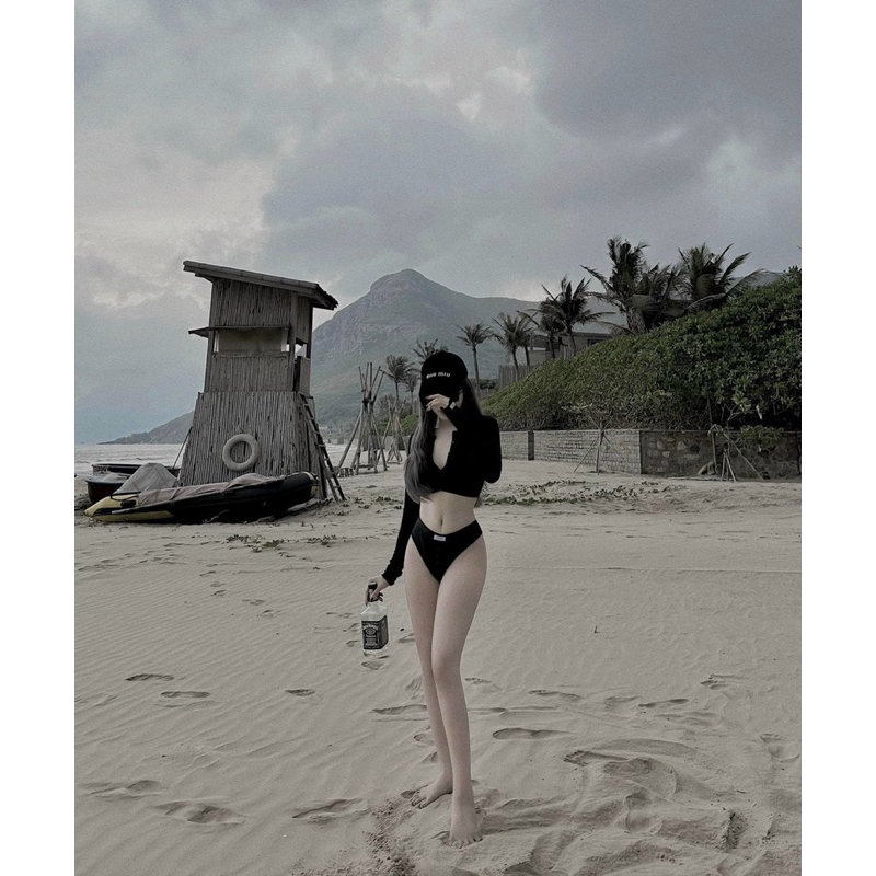 Set bikini tay dài đi biển-Komistore