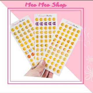 SET 6 tờ , 12 tờ nhãn dán trang trí sticker emoji đáng yêu